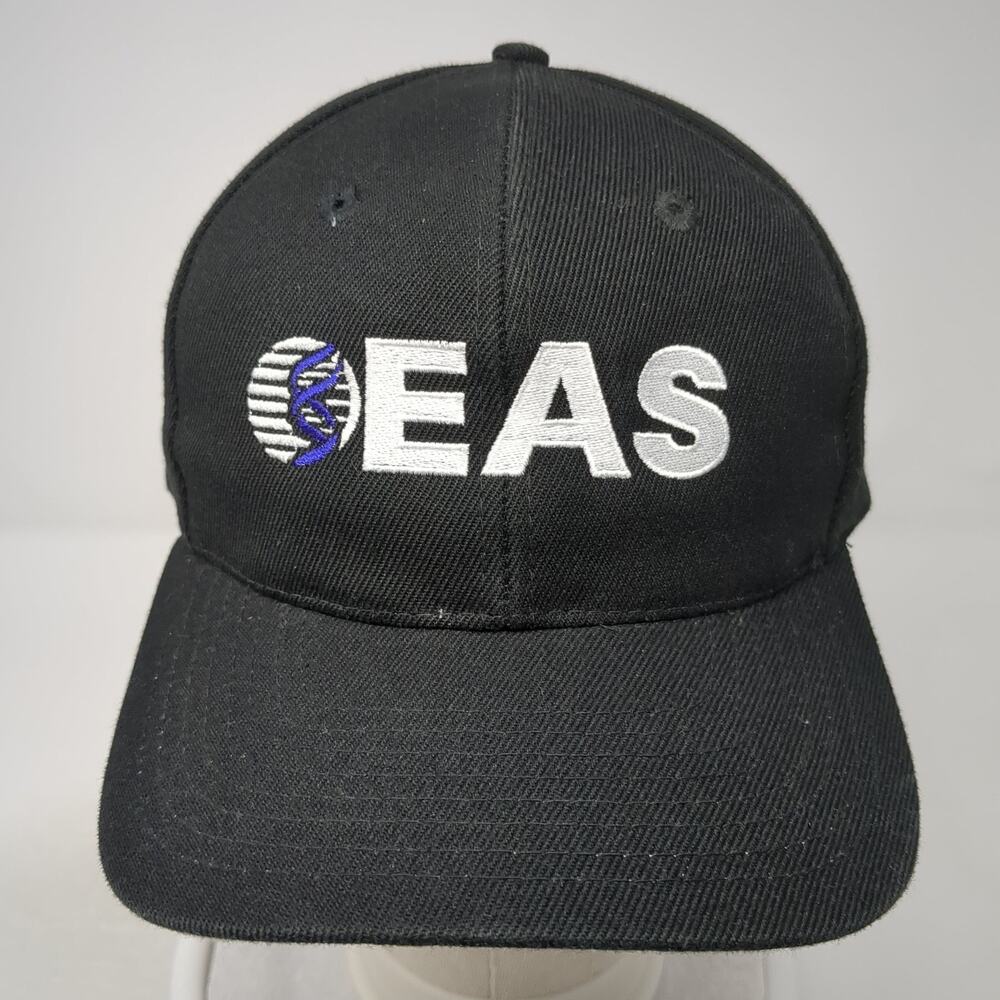 Eas Snapback Hat Solid Black Large Adjustable Emb… - image 2